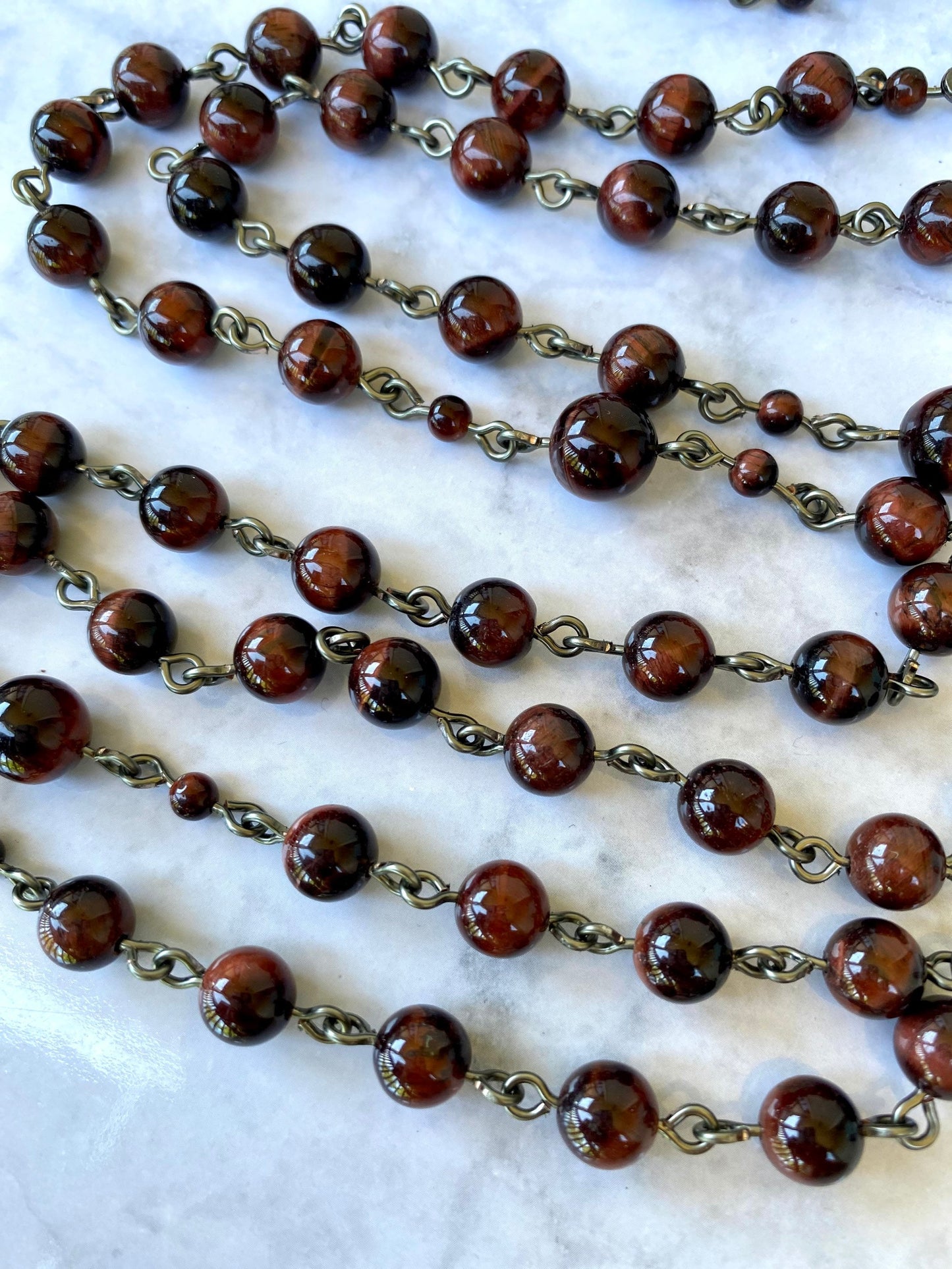 Large Bead Red Tiger Eye Rosary