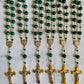 Dark Green Gemstone Mini Rosary