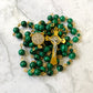 Malachite gemstone Rosary - Handmade in the USA - Green prayer beads - Catholic meditation