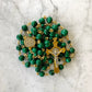 Malachite gemstone Rosary - Handmade in the USA - Green prayer beads - Catholic meditation