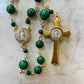 Malachite gemstone Rosary - Handmade in the USA - Green prayer beads - Catholic meditation