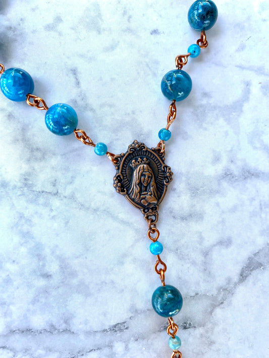 Blue Gemstone Mini Rosary - Pacific Divine Chaplet