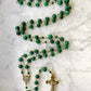 Malachite gemstone Rosary - Handmade in the USA - Green prayer beads - Catholic meditation