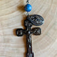 Blue Catholic Rosary Keychain