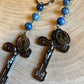 Blue Catholic Rosary Keychain