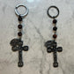 Red Tiger Eye Gemstone Catholic Rosary Keychain