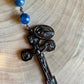 Blue Catholic Rosary Keychain