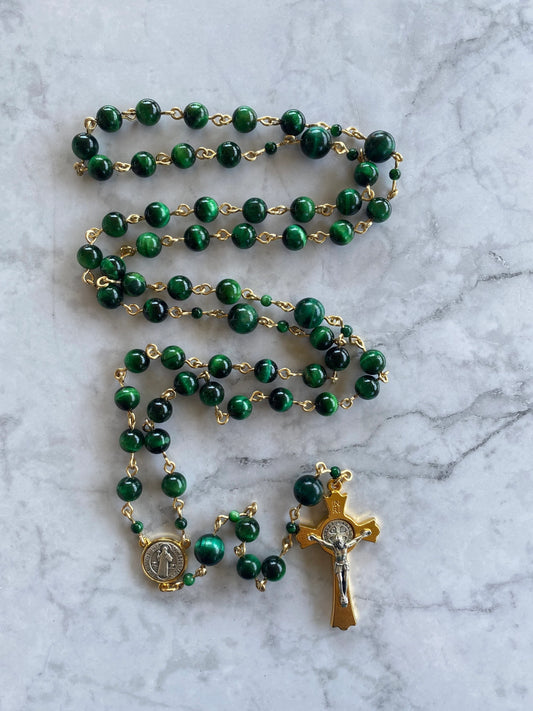 Green Tiger Eye Rosary