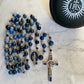 Blue Enamel St. Benedict Crucifix Gemstone Rosary