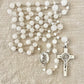 Large Bead White Rosary