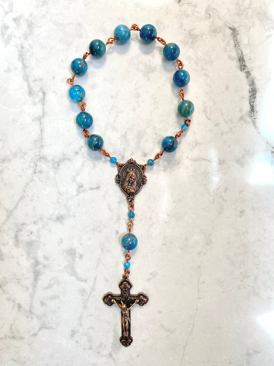 Blue Gemstone Mini Rosary - Pacific Divine Chaplet