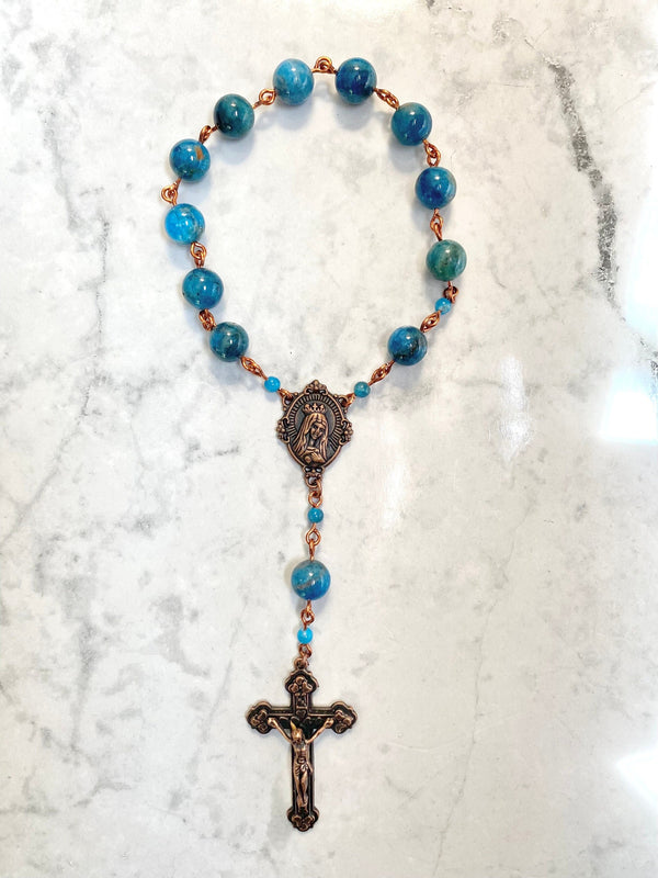 Blue Gemstone Mini Rosary - Pacific Divine Chaplet