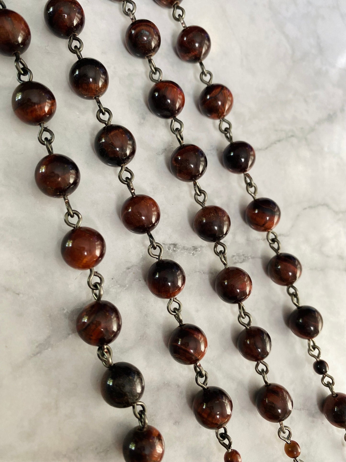 Red Tiger Eye Mini Pocket Rosary