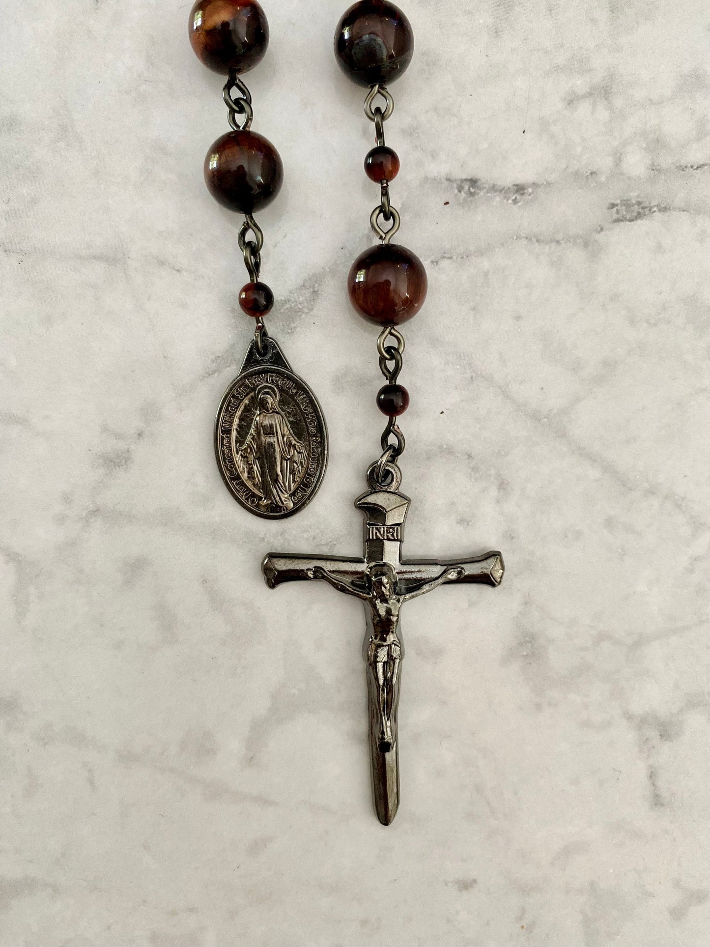 Red Tiger Eye Mini Pocket Rosary